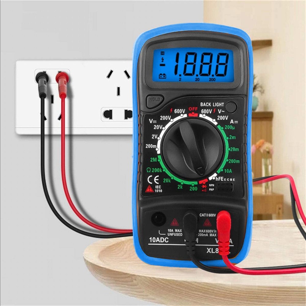 LCD Digital Multimeter Voltmeter Ammeter Ohmmeter Volt AC DC Tester Leads Meter