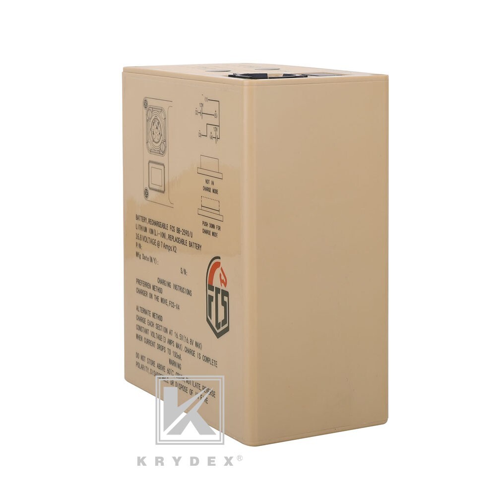 KRYDEX FCS Military BB-2590 Rechargeable Li-ion Battery Case 2x16.8V Output Tan