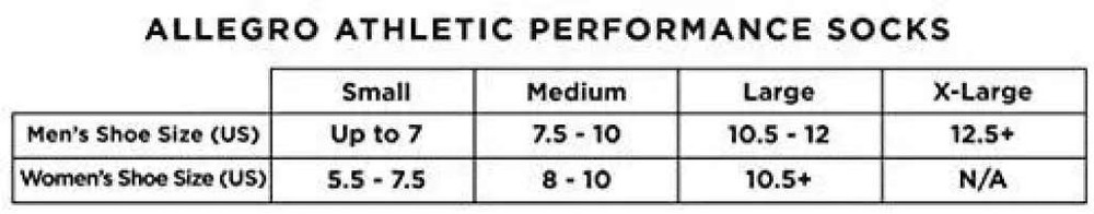 Allegro Athletic Performance Compression Socks Large (Black) 20-30mmHg