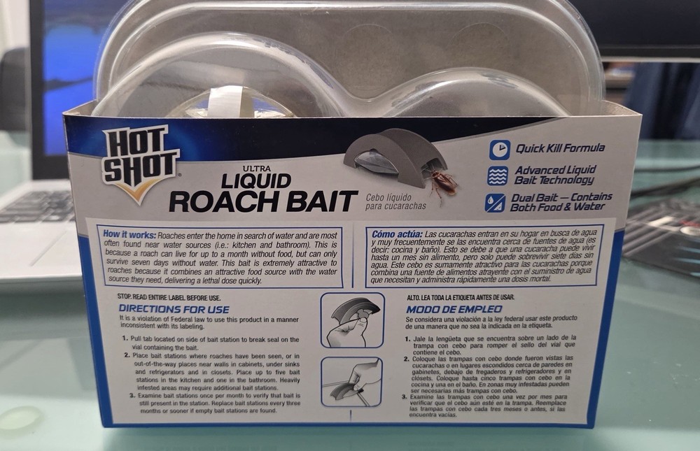 Hot Shot Liquid Roach Bait Killer, 1-Pack, 6-Count