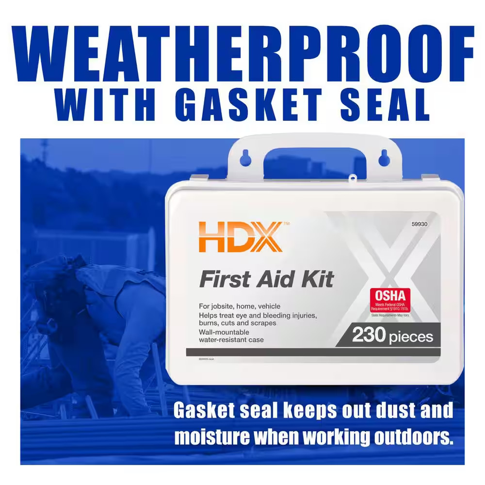 230-Piece Plastic OSHA First Aid Kit