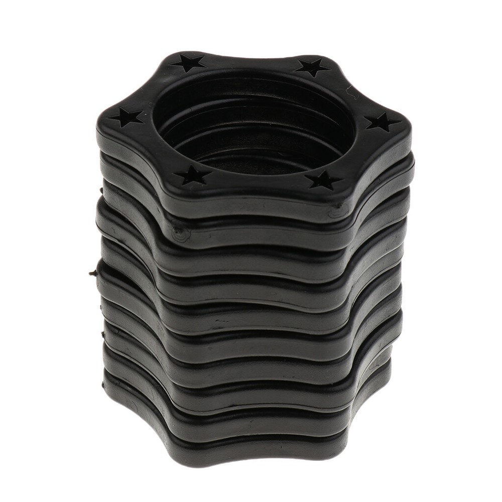 10Black Hexagonal Mic Slip Holder Roller Ring