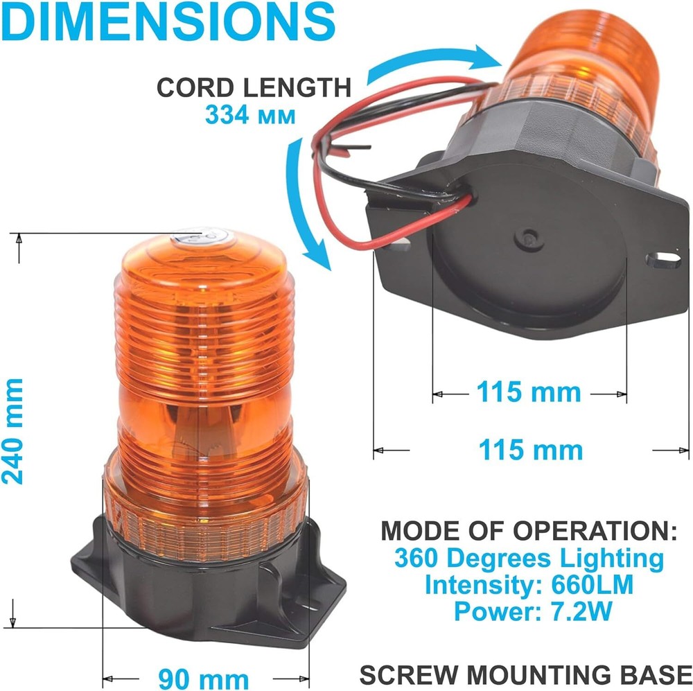 360 Degrees Mini Beacon Amber Warning Strobe Light for Cushion Forklift Hyster