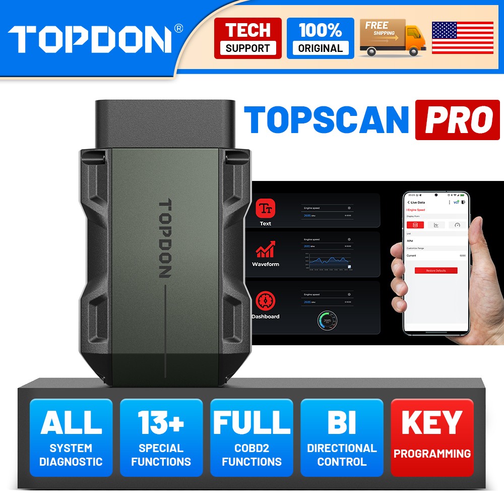 2025 TOPDON Topscan PRO Key Programming Immobilizer Diagnostic Scanner Wireless