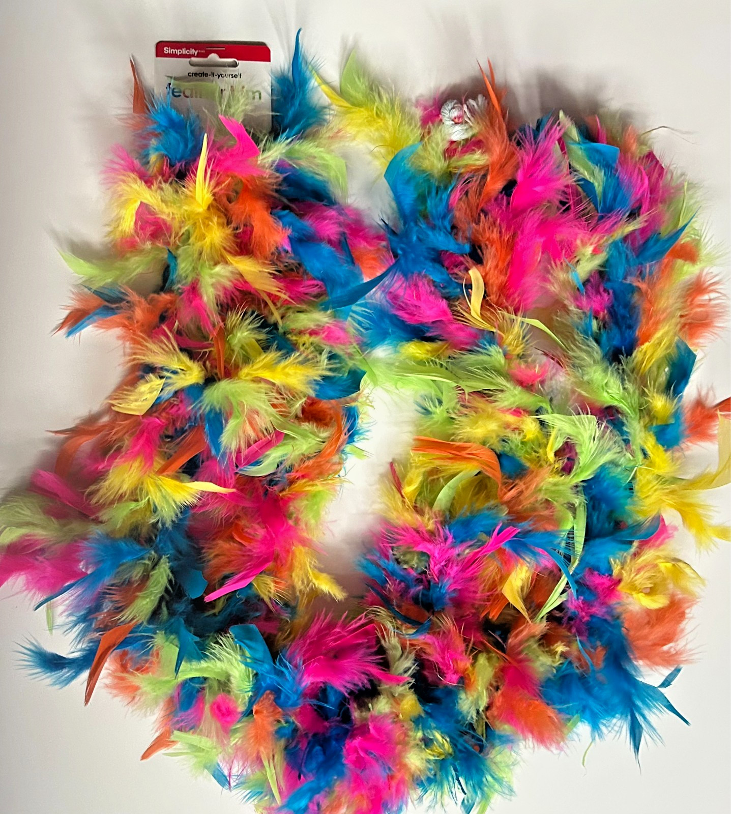 6 piece pack NEW Neon Feather Boa 6 Feet  -  Wholesale Bulk