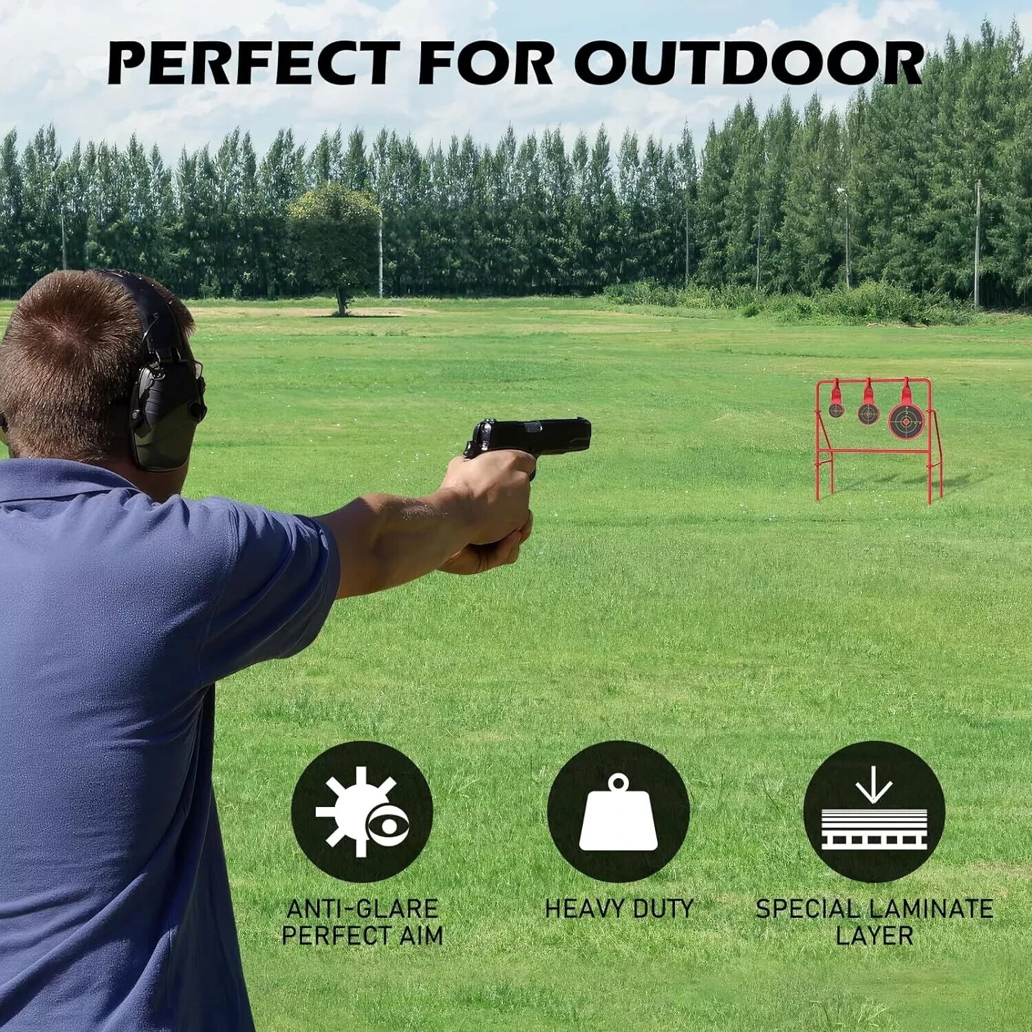 Durable Spinning Shooting Targets - Foldable Steel Design for .22 Rimfire