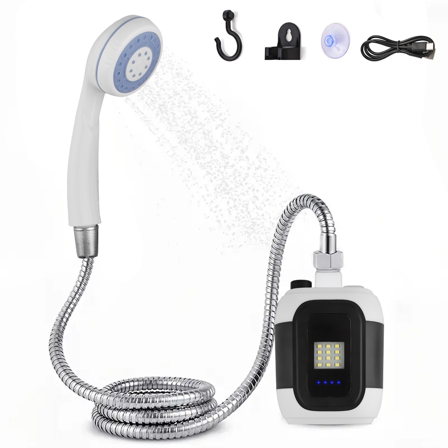 Portable Camping Shower Rechargeable Outdoor Camp Pump for Hiking Travel