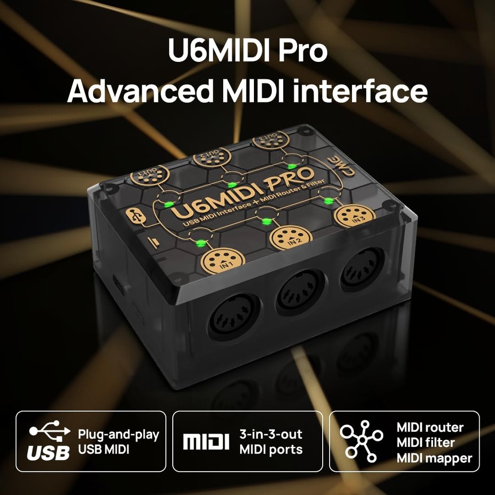 U6MIDI Pro - MIDI Interface with Router, Mapper, and Filter - Plug-and-play U...