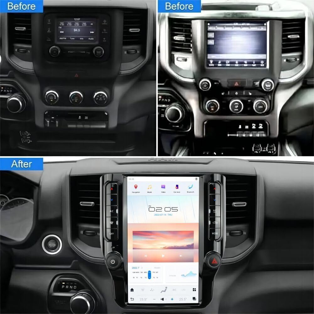 12.1" Car Navigation Radio for Dodge RAM 1500 2500 3500 2019-2022 GPS Player