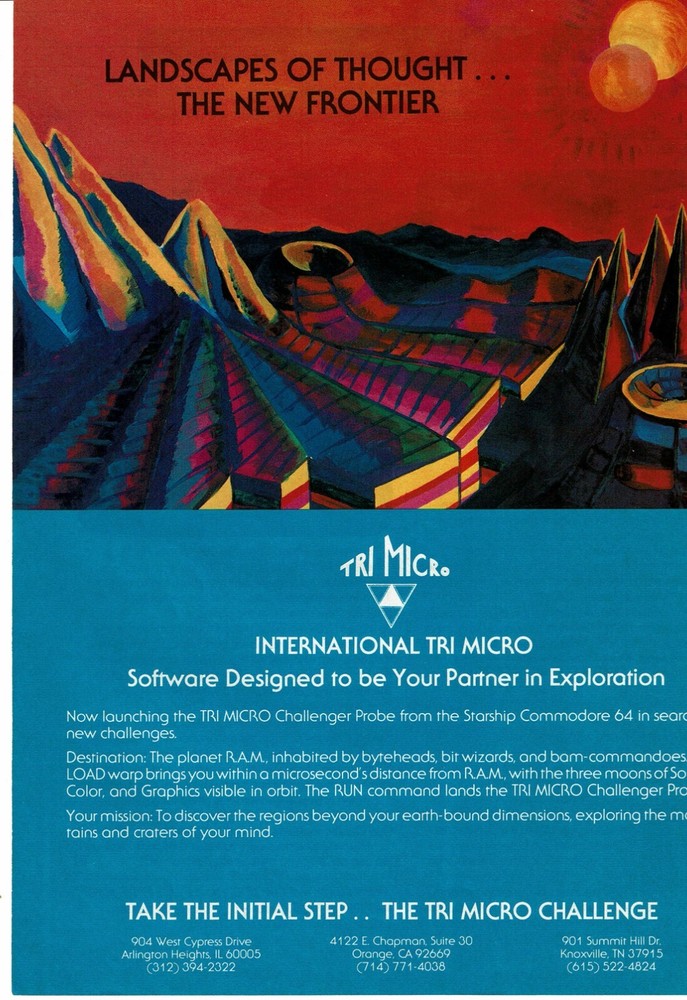 1983 International Tri Micro Vintage PRINT AD computer software Challenger Probe