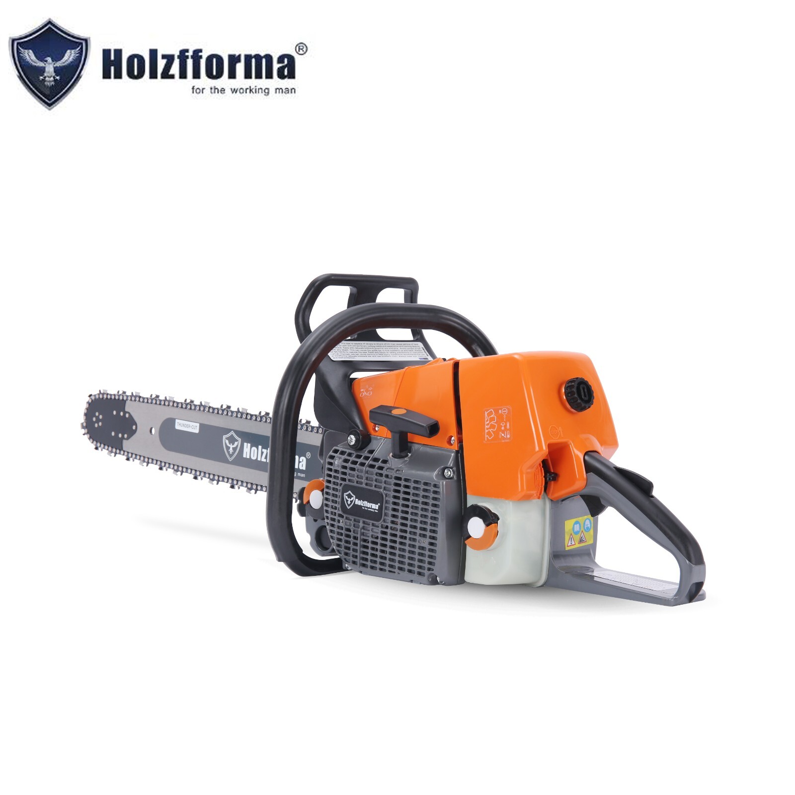 US Holzfforma 76.5cc Orange&Gray G466 Power Head Chainsaw With 25" 3/8 .063 84DL