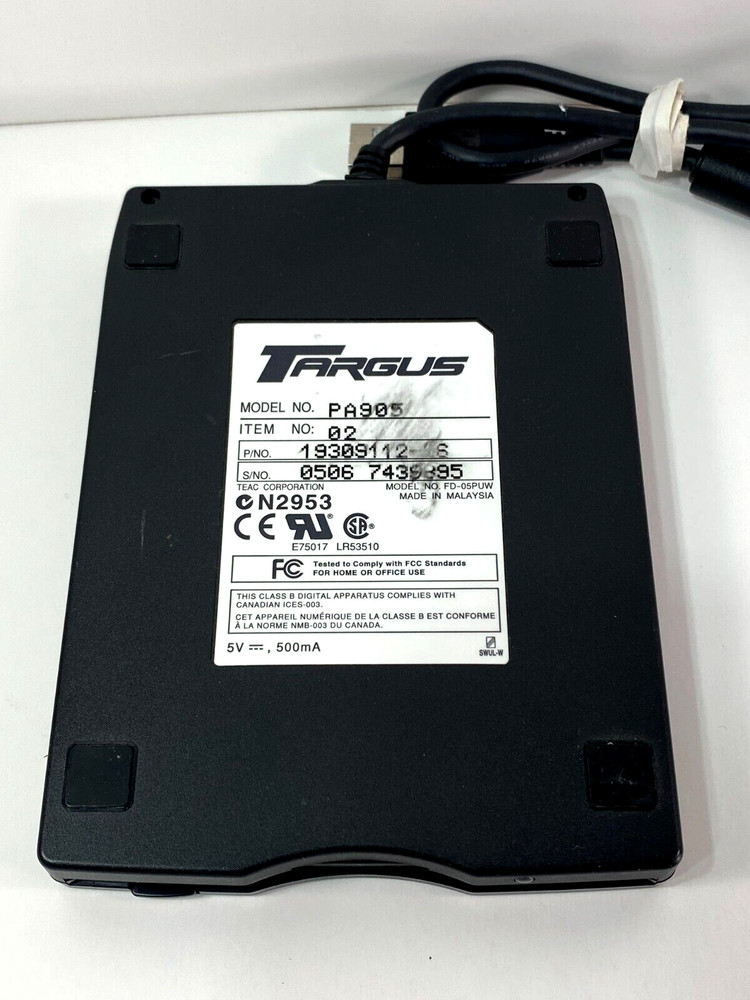 Targus PA905 External Floppy Drive USB FD-05PUB