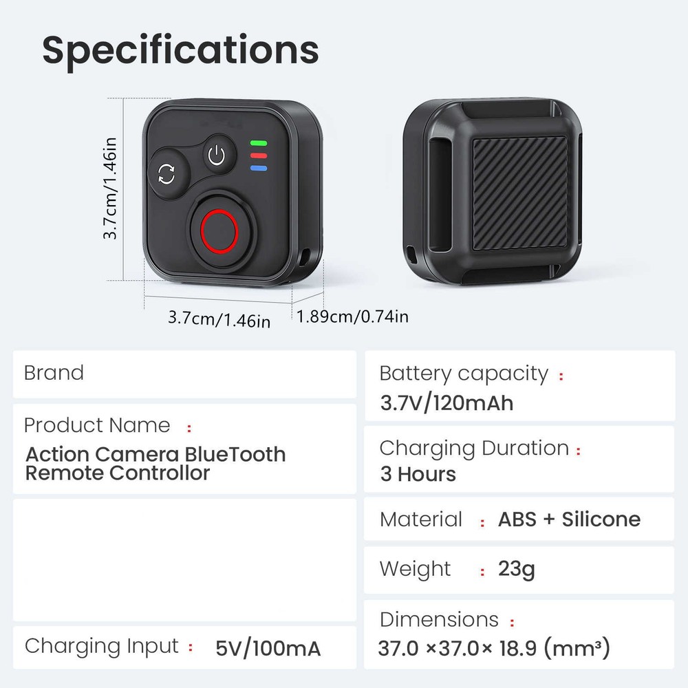 Multiple Functions Camera Bluetooth 5.1 Remote Controllor for GoPro Hero Series