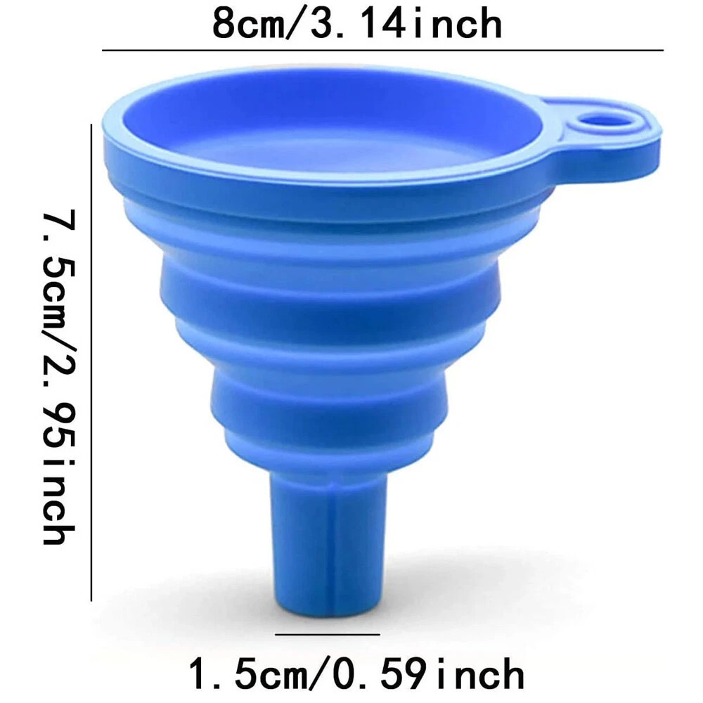 5X Silicone Collapsible Telescopic Foldable Mini Gel Funnel Kitchen Liquid Tools