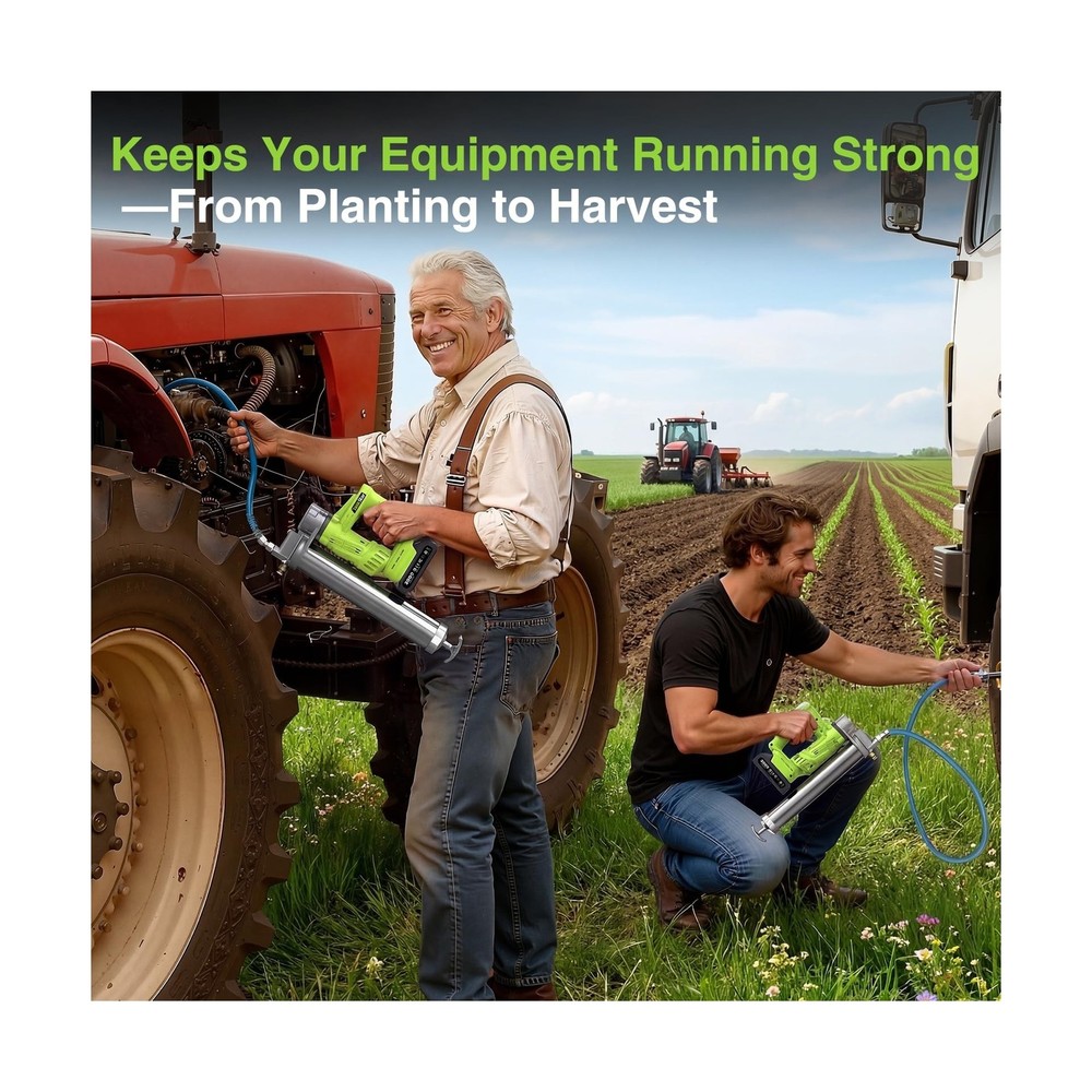 TaskStar Electric Grease Gun with Quick-Release Coupler, Battery Powered Grea...