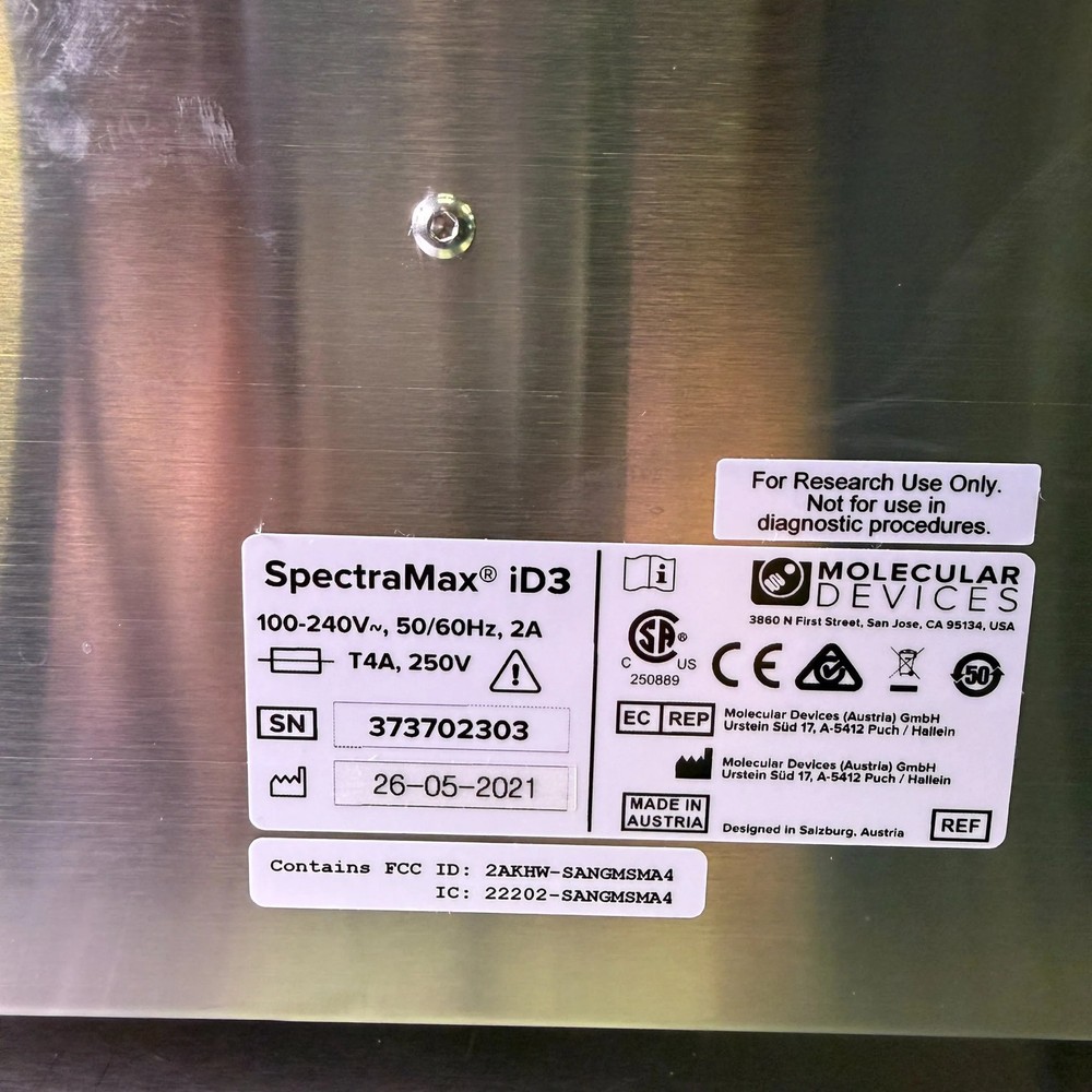 Molecular Devices SpectraMax iD3 Multi-Mode Microplate Reader - Warranty