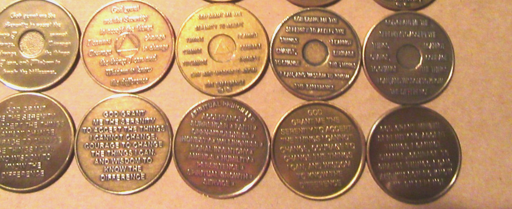 Alcoholics Anonymous AA medallion Bronze