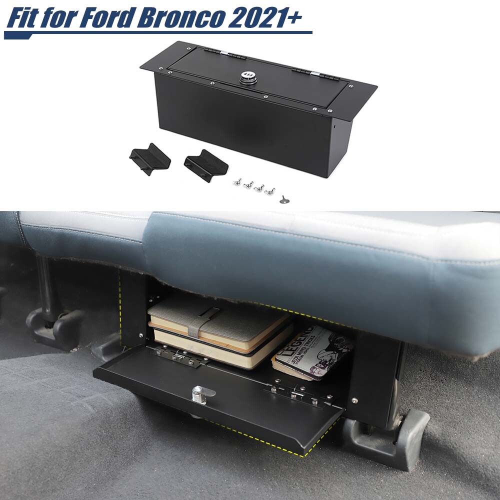 Under Seat Combination Lock Safe Box Case Security Organizer For Ford Bronco 4dr