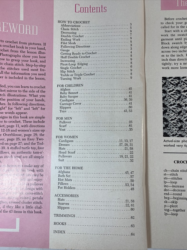 McCall's Step-by-step Crochet Lessons For Beginners Book 2 1968