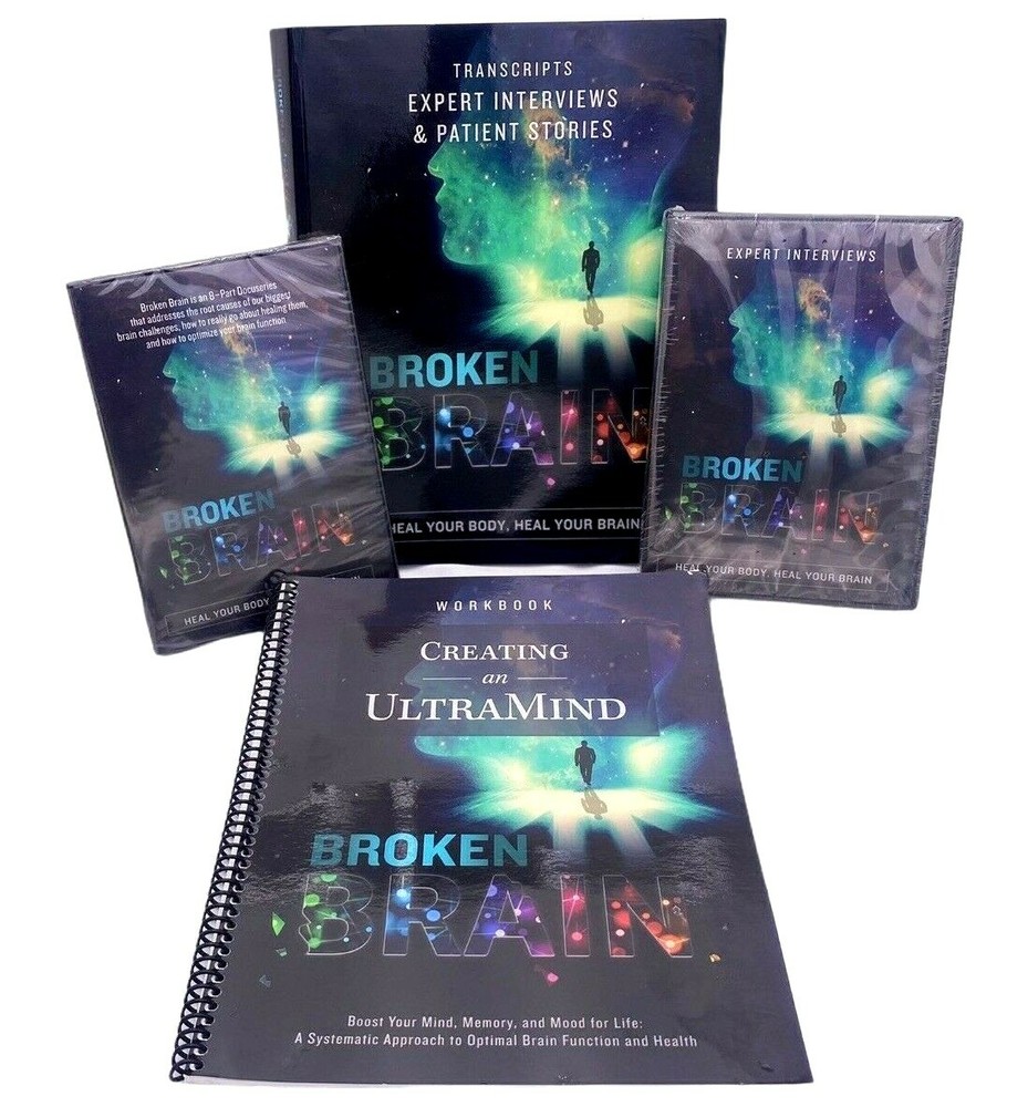 Broken Brain 8 Part Docu Series Dr. Mark Hyman Sealed DVDs Transcripts Workbook