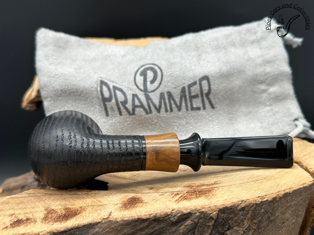 Prammer Rusticated Bent Dublin Smoking Pipe With Bag