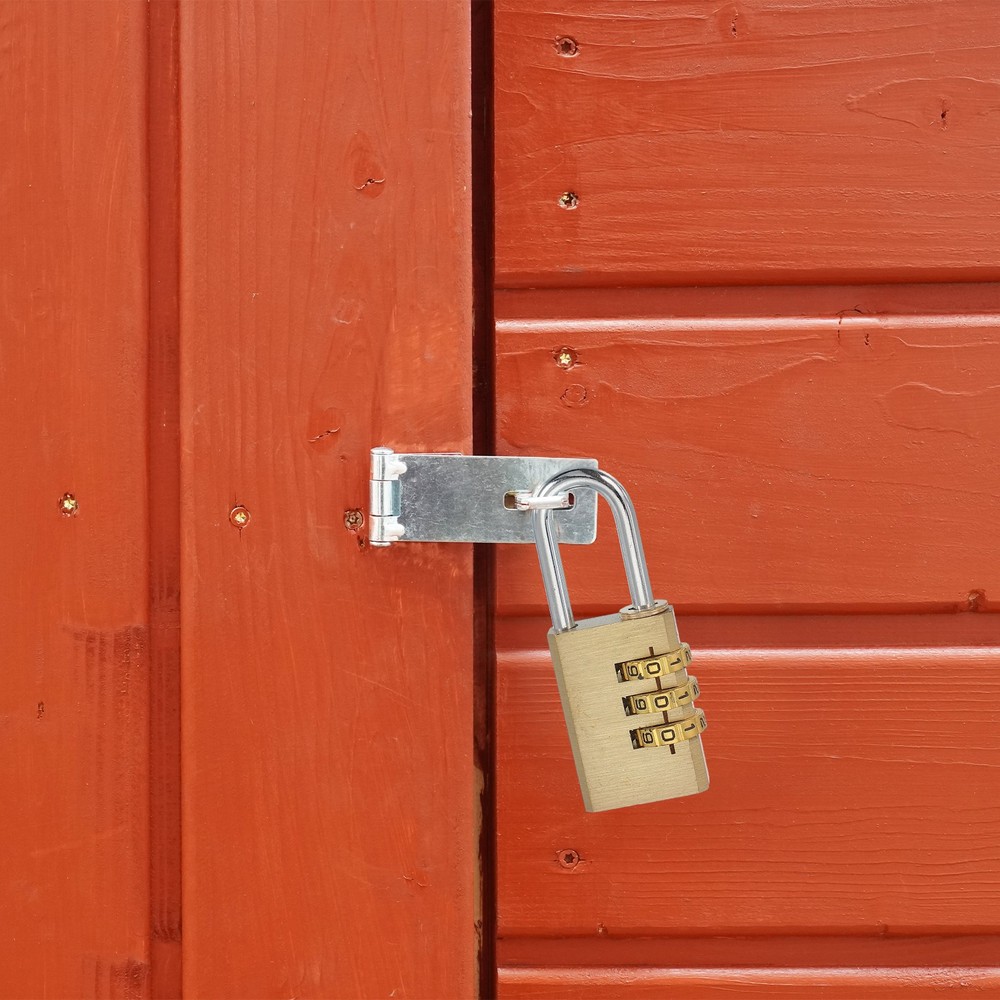 Brass Combination Lock 2.1", 3 Digit Resettable Combination Padlock Gold