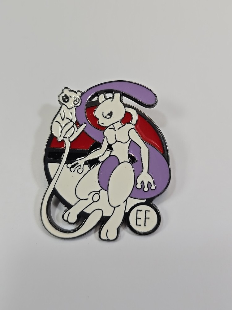 Mew & Mewtwo Evolution Pokemon Lapel Pin Large Size