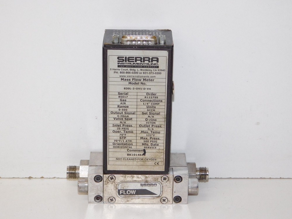 Sierra Instruments 830L-2-OV1-D-V4 Air Mass Flow Meter Sensor 1/4" COMP Unit