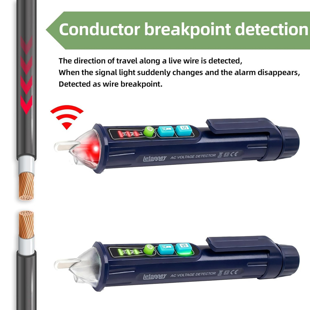 Non-Contact Voltage Tester Electrical Tester with Dual Range AC 12V/48
