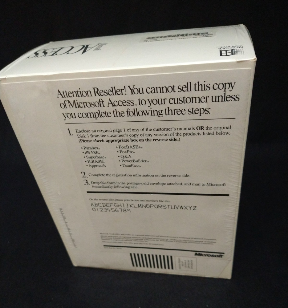 Microsoft Access Version 1.0 (3.5" Diskettes) Factory Sealed