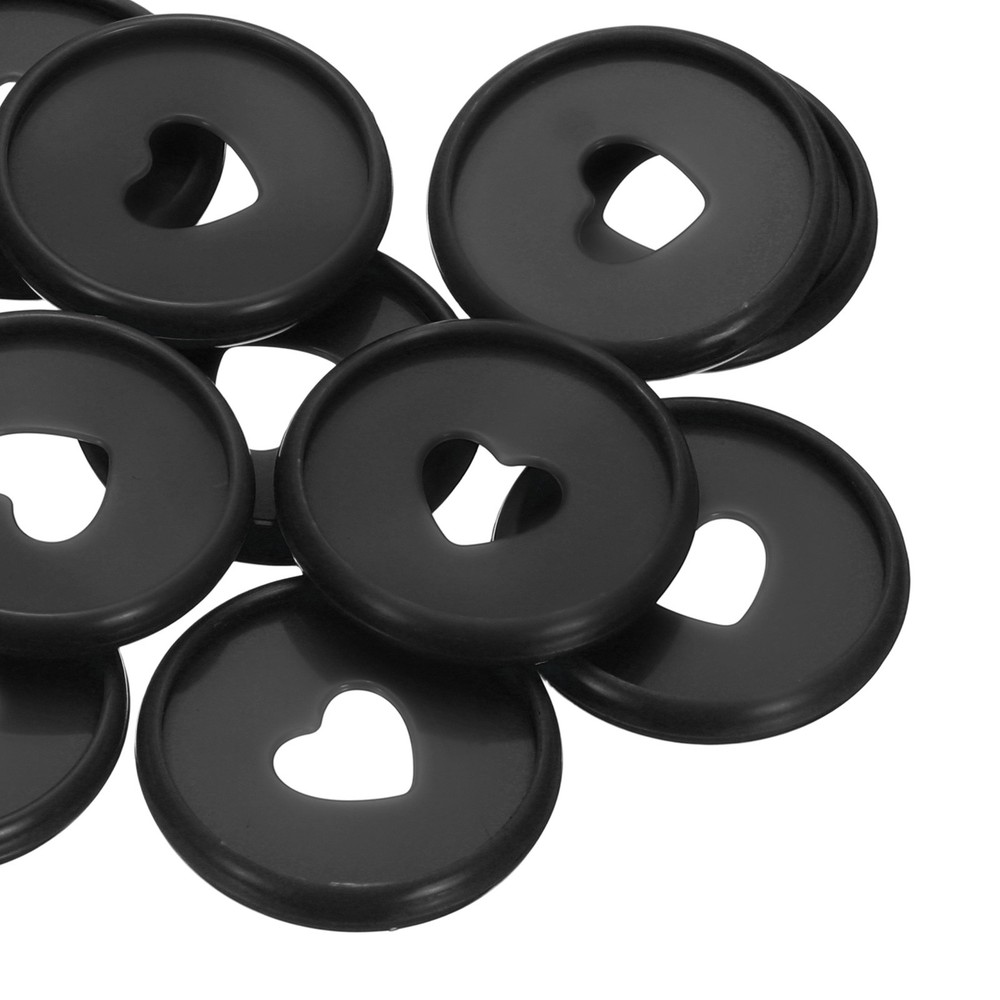 28mm Plastic Book Binding Discs, 11 Pack Expansion Discs Heart, Black