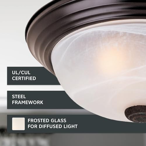 Reedley 3-Lights Flush Mount Ceiling Light, 15 Inch Lighting Fixture Bronze