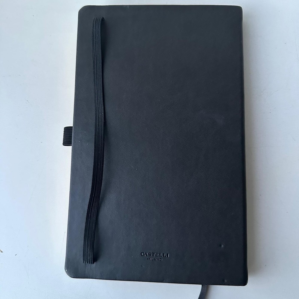 Luxurious Black Gold Damask Journal Notebook Elastic Closure Personal Diary