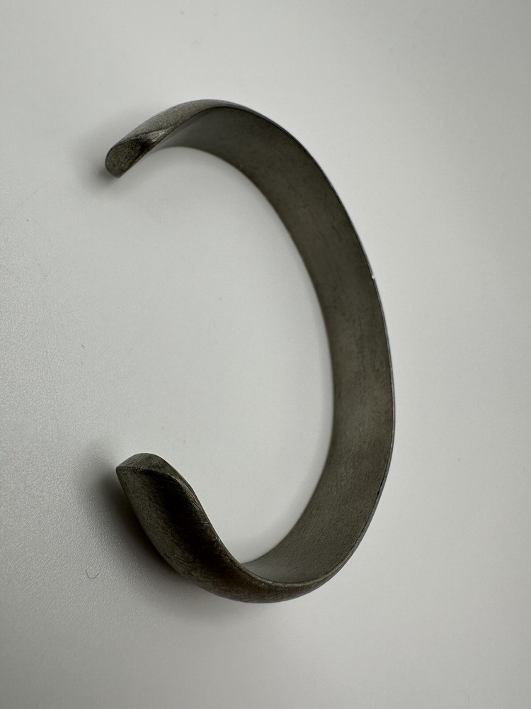 Vintage 1.2 cm Brushed Pewter Cuff Adjustable BrB3