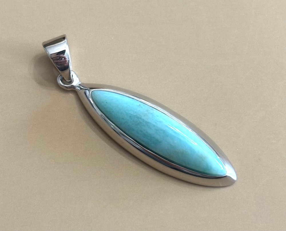Marquise Larimar Pendant