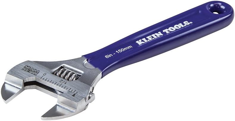 Klein Tools D86934 6" Adjustable Wrench Chrome Forged Slim Jaw