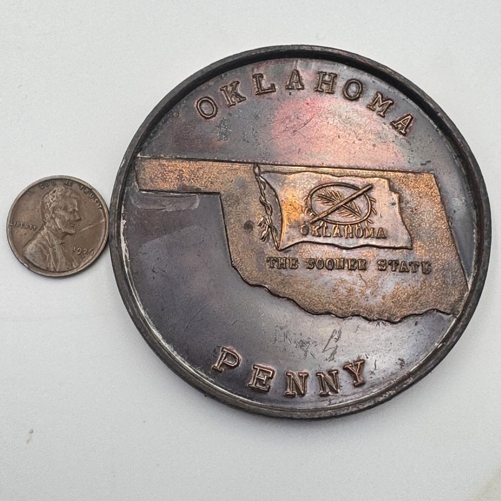 Large Vintage Oklahoma Lucky Penny