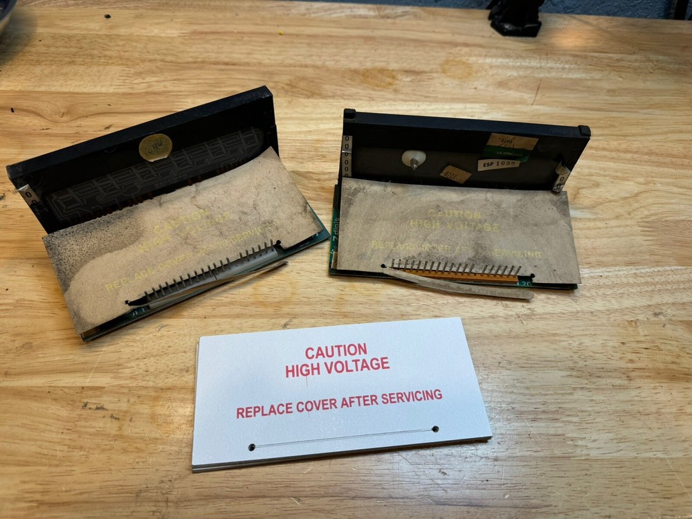 PINBALL MACHINE "CAUTION HIGH VOLTAGE - REPLACE COVER AFTER SERVICING" INSERT