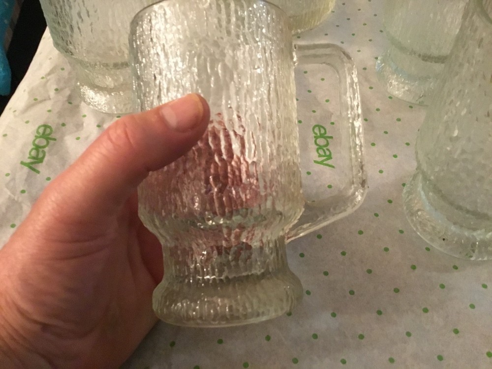 Glass pitcher and mug set