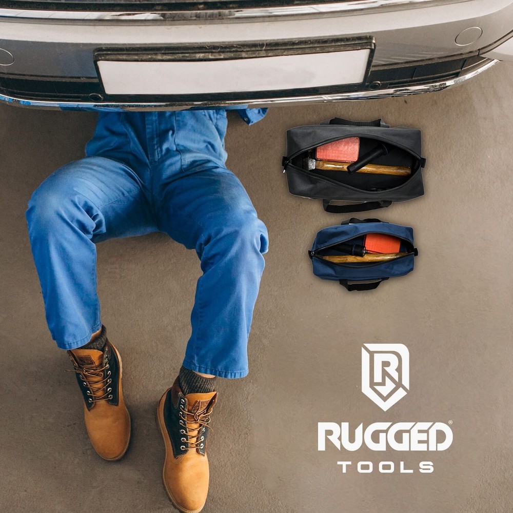 Rugged Tools Tool Bag Combo - Includes 1 Small & 1 Medium Toolbag - Organizer...