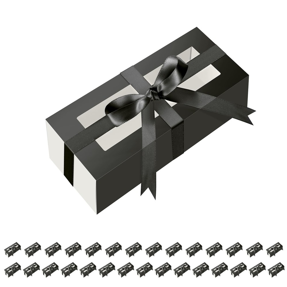 Pink Macaron Boxes, Holds 4 or 5, Window, Ribbon, Packaging, Container, Gift