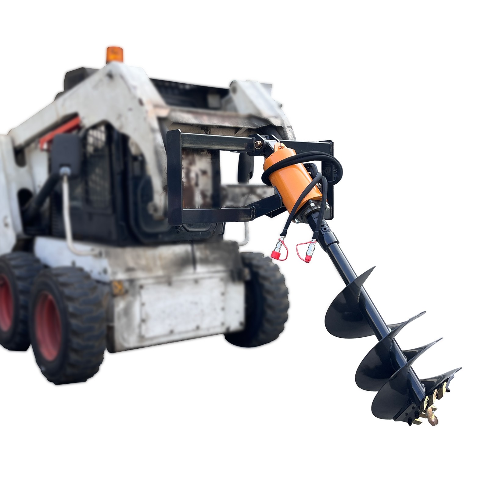 Wolverine Skid Steer Attachment Auger Post Hole Hydraulic Digger 12” & 18” Bits·