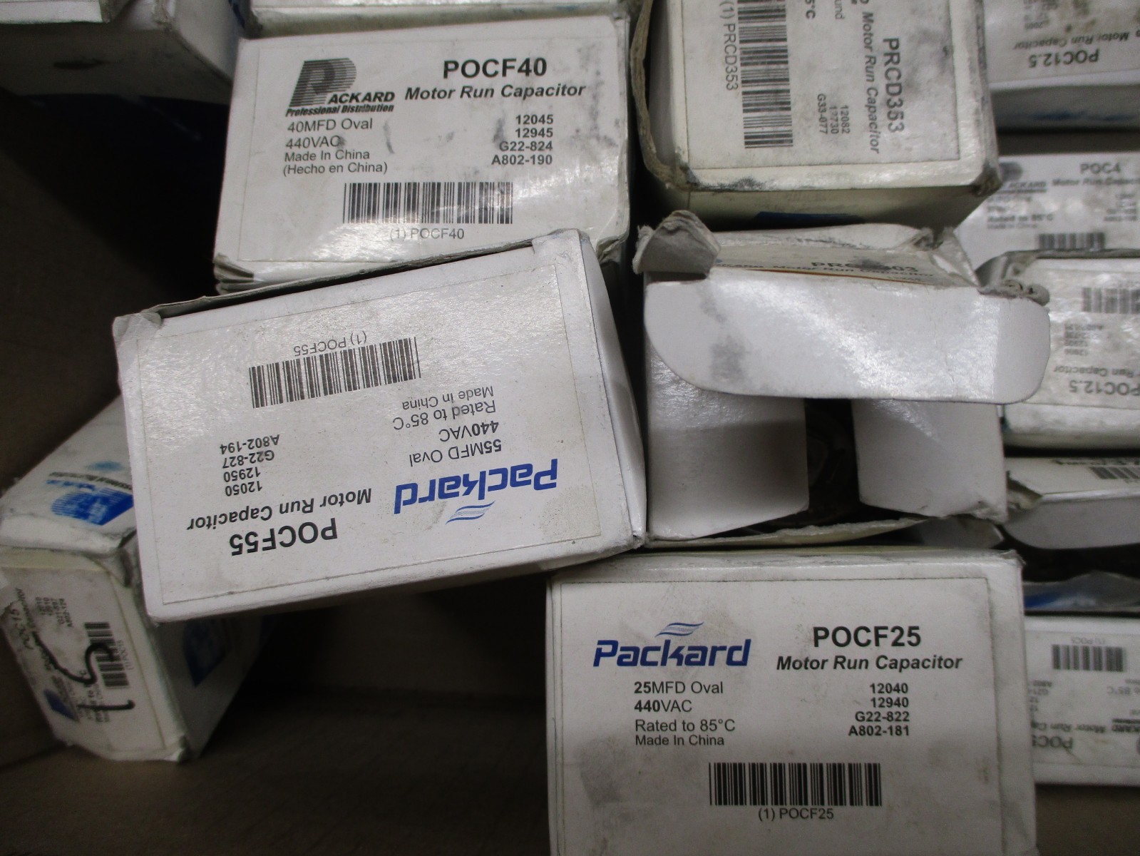 LOT OF 29 NOS PACKARD MOTOR RUN CAPACITORS PRCFD405 POCF40 POC4 HVAC