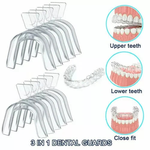 4 Pcs Mouth Moldable Bleaching Teeth Whitening Trays Guards Upper Lower Set