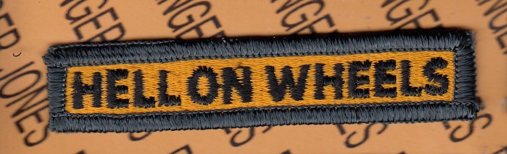 US Army 2nd Armored Division HELL ON WHEELS 1960-1970's ~3.75" tab patch m/e