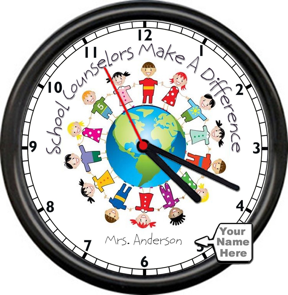 Personalized School Counselors Make a Difference Kids Lives Matter Wall Clock