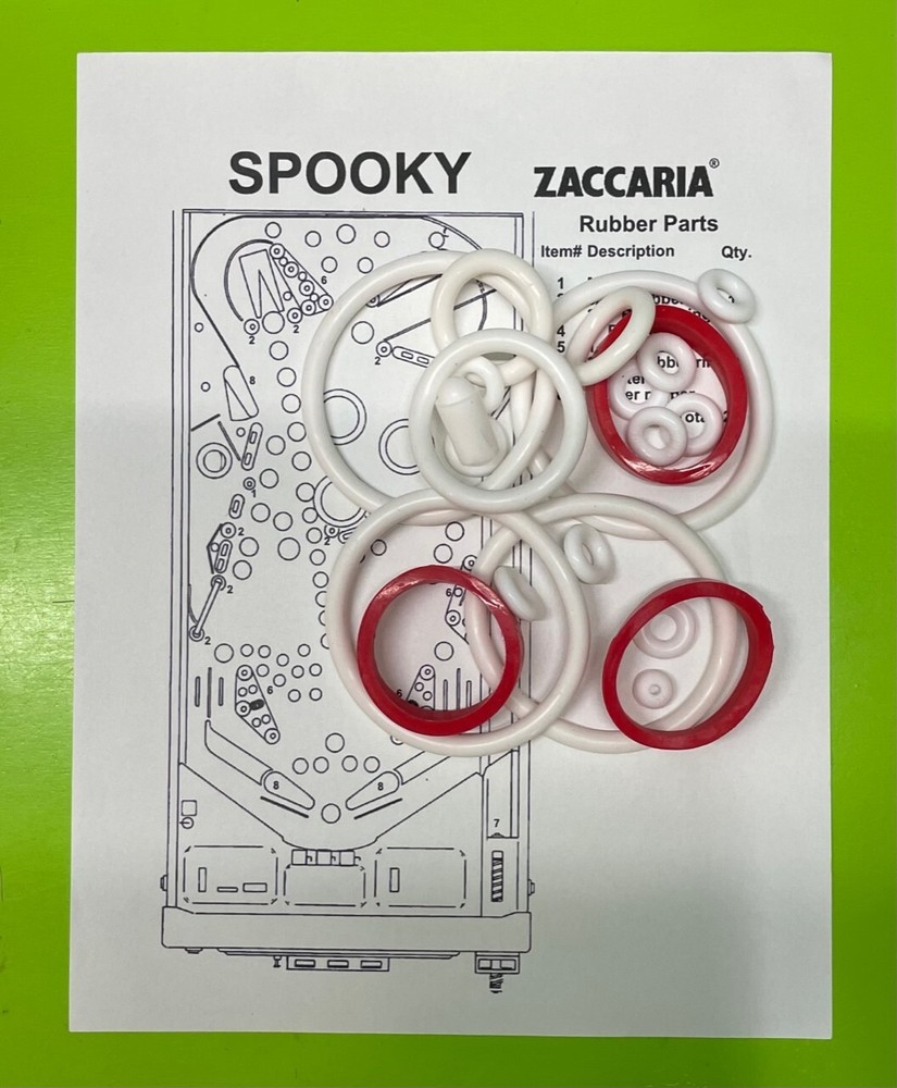 Zaccaria Spooky pinball SILICONE / RUBBER ring kit