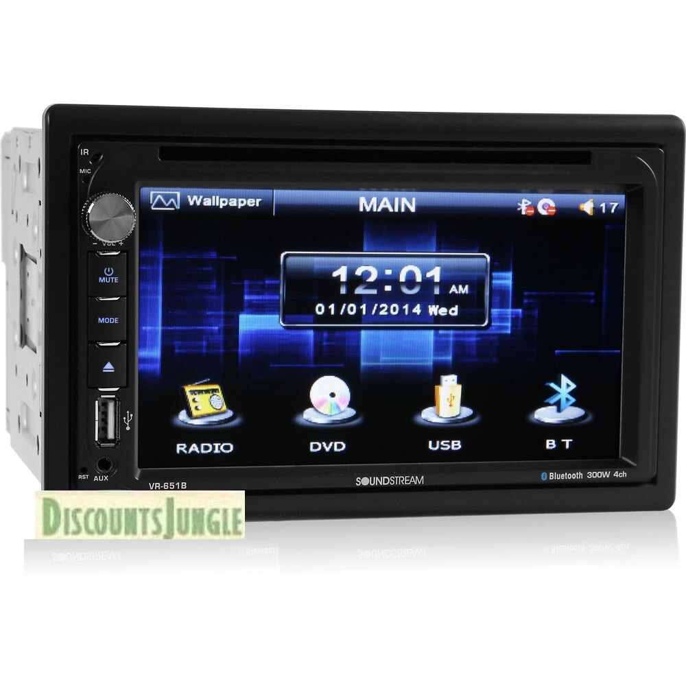 Soundstream Double Din VR-651B/1 DVD/CD Player USB 7" LCD Bluetooth APP CONTROL