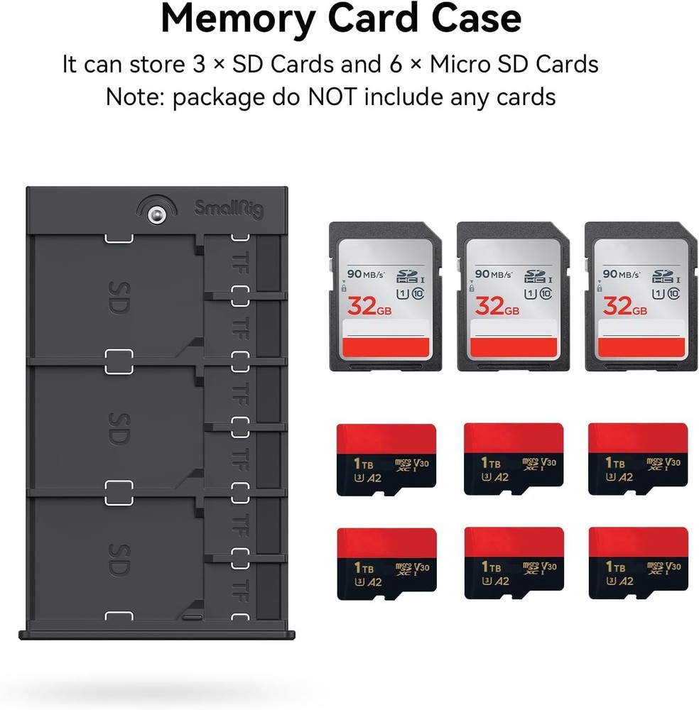 Durable Grey Memory Card Case - Organize 3 SD and 6 Micro SD Cards Effortlessly