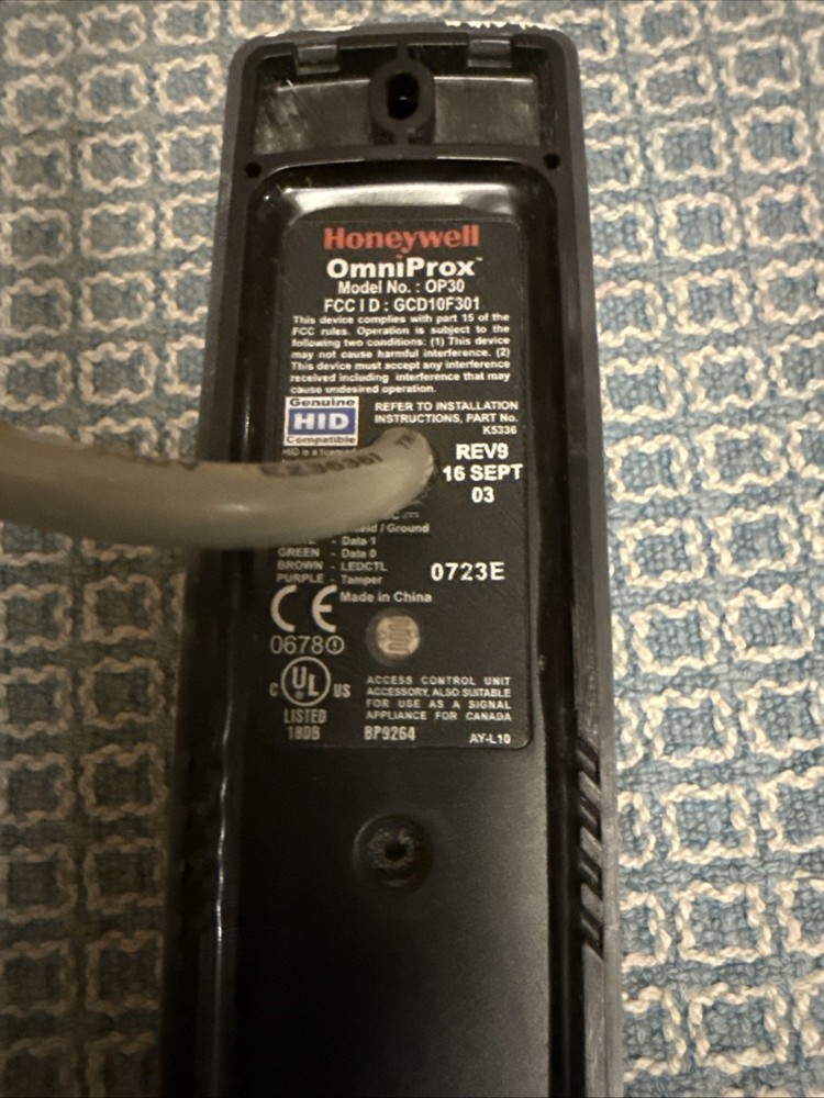 Honeywell OP30 Security OmniProx prox reader Door Badge